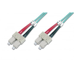 Digitus Fiber Optic Patch Cord, SC to SC Multimode 50 125 µ, Duplex Length 2m, Class OM3