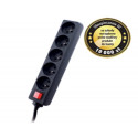 GEMBIRD Surge protector TRACER Power Patrol 3 m Black (5 outlets)