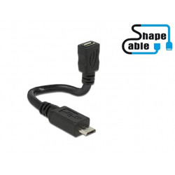 Delock Cable USB 2.0 Micro-B male  USB 2.0 Micro-B female OTG ShapeCable 0.15 m