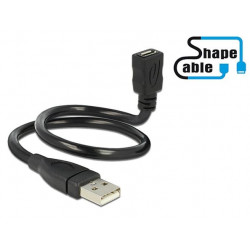Delock Cable USB 2.0 Type-A male  USB 2.0 Micro-B female ShapeCable 0.35 m