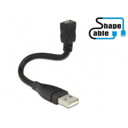 Delock Cable USB 2.0 Type-A male  USB 2.0 Micro-B female ShapeCable 0.15 m