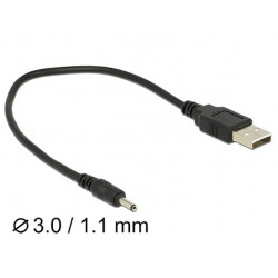 Delock Cable USB Type-A Plug Power  DC 3.0 x 1.1 mm male 27 cm