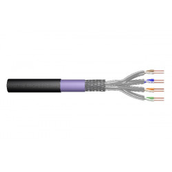 DIGITUS Kabel pro venkovní instalaci CAT 7 S-FTP, 1200 MHz PE, vnitřní Eca (LSZH-1), AWG 23 1, kroužek 100 m, simplex, barva čer