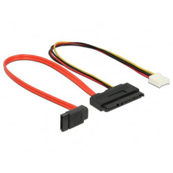 Delock Cable SATA 6 Gb s 7 pin receptacle + Floppy 4 pin power receptacle (5 V + 12 V)  SATA 22 pin receptacle straight