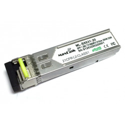 MaxLink 1.25G SFP optický modul, WDM, SM, Tx 1550 Rx1310nm, 20km, 1x LC konektor, DDM, Cisco compatible