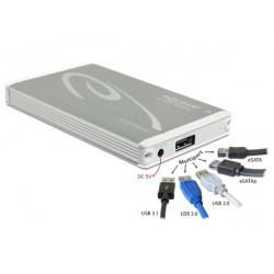 Delock 2.5” External Enclosure SATA HDD  Multiport SuperSpeed USB 10 Gbps (USB 3.1 Gen 2)