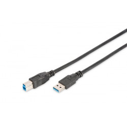 Digitus USB 3.0 connection cable, type A - B M M, 1.8m, USB 3.0 conform, UL, bl