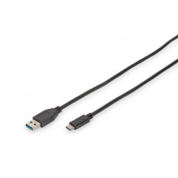 Digitus USB Type-C connection cable, type C to A M M, 1.0m, Super Speed, bl
