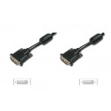 Digitus DVI connection cable, DVI(24+1), 2x ferrit M M, 3.0m, DVI-D Dual Link, bl