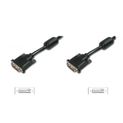 Digitus DVI connection cable, DVI(24+1), 2x ferrit M M, 3.0m, DVI-D Dual Link, bl