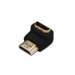 Digitus Adaptér HDMI, typ A, 90o úhlový M F, Ultra HD 60p, bl, zlato