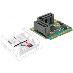 Delock Mini PCIe I O PCIe half size 2 x SATA 6 Gb s