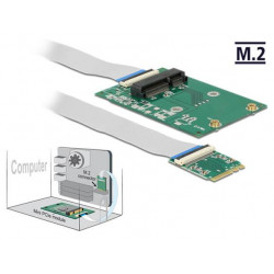 Delock Převodník M.2 Key A+E samec  1 x Mini PCIe Slot half size full size s flexibilním kabelem