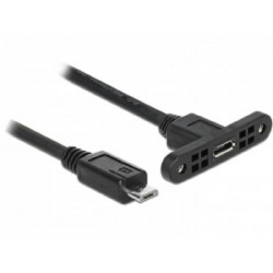 Delock Kabel USB 2.0 Micro-B samice montážní panel  USB 2.0 Micro-B samec 1 m