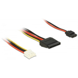 Delock Cable Power Floppy 4 pin power receptacle  SATA 15 pin receptacle (5 V + 12 V) + Slim SATA 6 pin receptacle (5 V