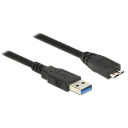Delock Kabel USB 3.0 Typ-A samec  USB 3.0 Typ Micro-B samec 1,0 m černý