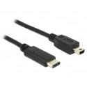 Delock Kabel USB Type-C™ 2.0 samec  USB 2.0 typ Mini-B samec 0,5 m černý