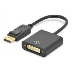 Digitus DisplayPort adapter cable, DP - DVI (24+5) M F, 0.15m,w interlock, DP 1.2 compatible, CE, bl