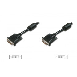 Digitus Připojovací kabel DVI, DVI (24 + 1), 2x ferit M M, 3,0 m, DVI-D Dual Link, bl