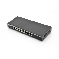 Digitus Gigabit Desktop PoE af at 8-Port Switch 10 100 1000Mbps, 135W PoE Power Budget, metall housing