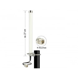 Delock LTE GSM UMTS Antenna N jack 2 - 6,5 dBi omnidirectional fixed pole mount white outdoor