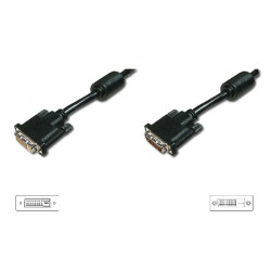 Digitus Prodlužovací kabel DVI, DVI (24 + 1), 2x ferit M F, 3,0 m, DVI-D Dual Link, bl