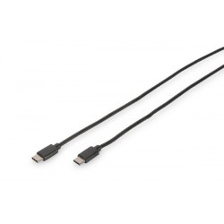 Digitus USB Type-C connection cable, type C to C M M, 1.0m, High-Speed, bl