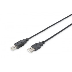 Digitus USB 2.0 connection cable, type A - B M M, 5.0m, USB 2.0 conform, bl
