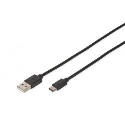 Digitus USB Type-C connection cable, type C to A M M, 1.8m, High-Speed, bl