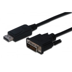 Digitus DisplayPort adapter cable, DP - DVI (24+1) M M, 2.0m, w interlock, DP 1.1a compatible, CE, bl