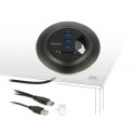 Delock Stolní Hub USB 3.0 3-portový + čtečka SD karet s 2 sloty