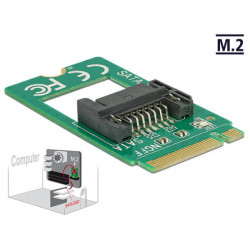 Delock Adaptér M.2 Key B samec  SATA 7 pin - Formát Factor 2242