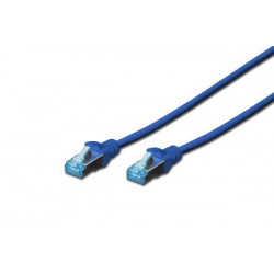 Digitus CAT 5e SF-UTP patch cable, PVC AWG 26 7, length 5 m, color blue
