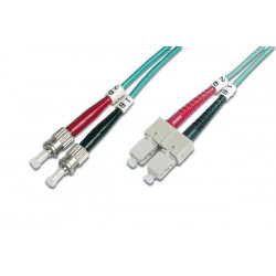 Digitus Fiber Optic Patch Cord, ST to SC Multimode 50 125 µ, Duplex Length 2m, Class OM3