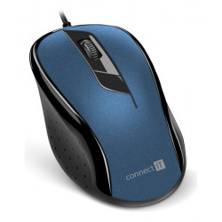 CONNECT IT Optická myš, ergonomická, USB, modrá