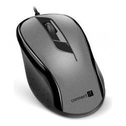 CONNECT IT Optická myš, ergonomická, USB, šedá