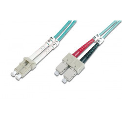 Digitus Fiber Optic Patch Cord, LC to SC Multimode 50 125 µ, Duplex Length 2m, Class OM3