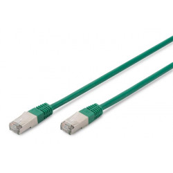 Digitus CAT 5e SF-UTP patch cable, Cu, PVC AWG 26 7, length 10 m, color green