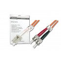 Digitus Fiber Optic Patch Cord, LC to ST Multimode, OM2, 50 125 µ, Duplex Length 10m