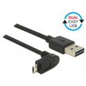 Delock Kabel EASY-USB 2.0 Typ-A samec  EASY-USB 2.0 Typ Micro-B samec pravoúhlý nahoru dolů 2 m černý