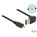 Delock Kabel EASY-USB 2.0 Typ-A samec pravoúhlý nahoru dolů  USB 2.0 Typ Micro-B samec 5 m