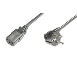 Digitus Napájecí kabel, CEE 7 7 (Typ-F), 90o úhlový - C13 M F, 0,75m, H05VV-F3G 0,75qmm, bl