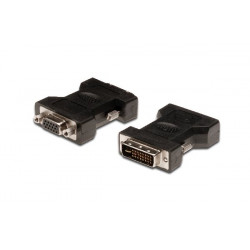 Digitus DVI adapter, DVI(24+5) - HD15 M F, DVI-I dual link, bl, (Digitus polybag)