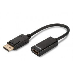 Digitus Adaptérový kabel DisplayPort, DP - HDMI typ A M F, 0,15 m, s blokováním, kompatibilní s DP 1.1a, CE, bl