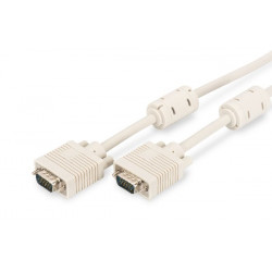 Digitus Připojovací kabel monitoru VGA, HD15 M M, 3 m, 3Coax 7C, 2xferit, be