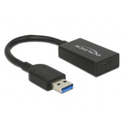 Delock Převodník USB 3.1 Gen 2 Typ-A samec  USB Type-C™ samice aktivní černý 15 cm
