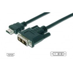 Digitus Adaptérový kabel HDMI, typ A-DVI (18 + 1) M M, 3,0 m, Full HD, bl