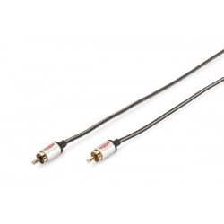 Ednet Audio propojovací kabel, 1x RCA samec samec, 1,5 m, mono, stíněný, bavlna, zlato, stříbrný černý