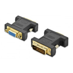 Ednet Adaptér DVI, DVI (24 + 5) samec na HD15 (VGA) samice, DVI-I duální propojení, černý, zlato