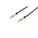 Ednet Audio propojovací kabel, stereo 3,5 mm samec samec, 1,5 m, CCS, stíněný, bavlna, zlato, stříbrná černá